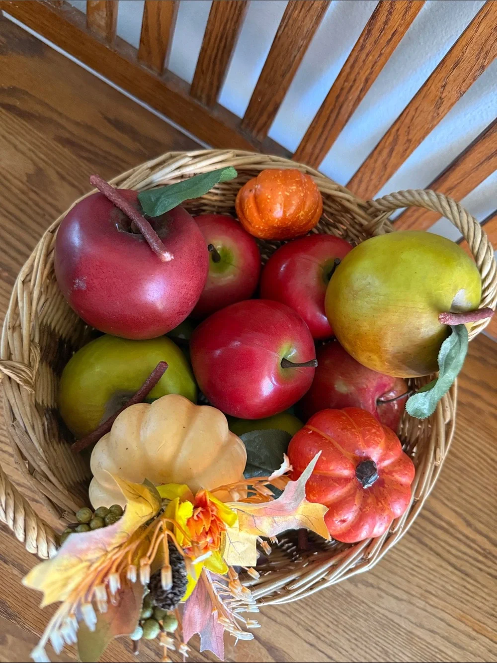 Hobby Lobby Red and Green Faux Apple Set with Leaves